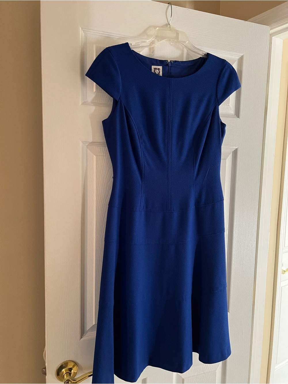 Anne Klein Capped-Sleeve Midi Dress - Blue